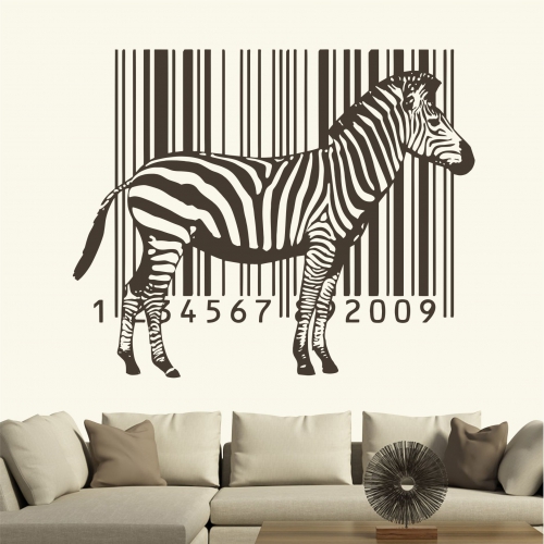 Vonalkódos zebra falmatrica, faltetoválás LCDF-AA012