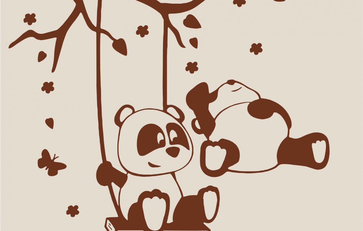 Panda macis falmatrica faltetoválás LCDF-GYF070