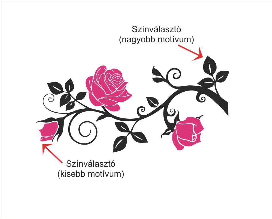 Rózsa falmatrica, faltetoválás LCDF-N264